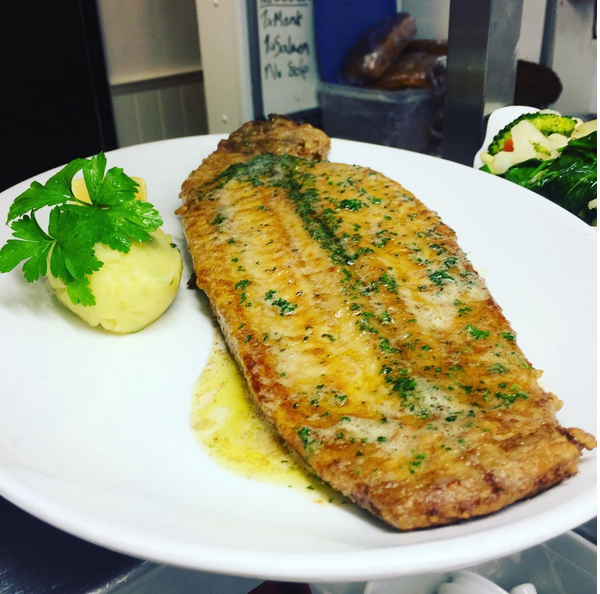 Pan Fried Whole Black Sole on 